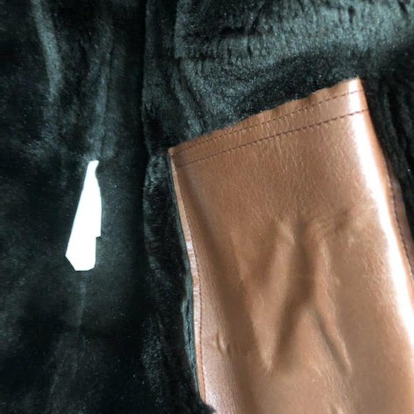 WOMANS RUDSAK RARE CHIC LUXURY CLASSIC LEATHER FUR PATROL JACKET SIZE LARGE - Picture 5 of 12